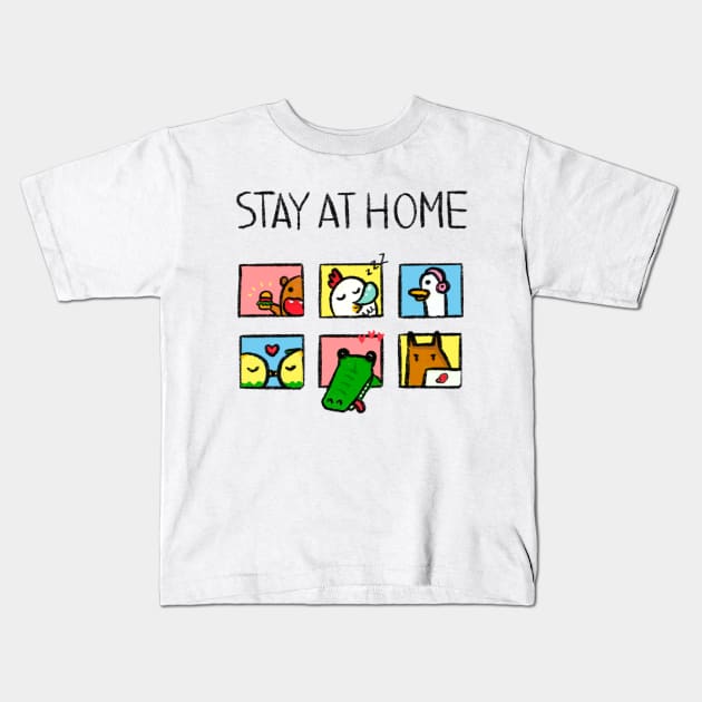 Stay at Home Kids T-Shirt by owhalesumi